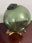 Vintage Japanese Glass Fishing Float Buoy Green 21 5    Cir 