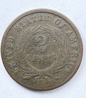1864 Large Motto Two 2 Cent Piece- Good Details Us Type Coin