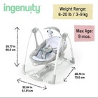 Ingenuity Convertme 2-in-1 Compact Portable Baby Swing 2 Infant Seat - Nash