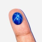 Natural Blue Star Sapphire 10 Ct  Certified Oval Cabochon Loose Gemstone