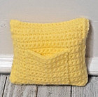 Crochet Tooth Fairy Pillow Yellow Yarn Thread Handmade In Usa 