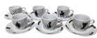 Set Of 6 Espresso Cups Saucers Lorenzo Porcelain Service For Six Napoli Scopa