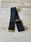 Wide Belt Stretchy Elastic Black Leather Trim 