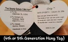      Chip      1996 Ty Beanie Babies Calico Cat 4th Or 5th Gen Hang Tag  mwmt 