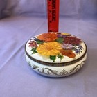 Vintage Metal Tin Canister  Decorative Flowers Colorful     