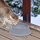 32 Ounce Heated Pet Water Bowl Gray Thermostatically Controlled Outdoor Use