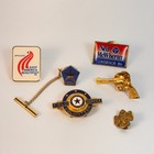 Vintage Lapel Pin Lot Gold Blue Red Ned Mcwherter Girl Scouts Americana Retro
