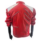 Punk Red Leather Jacket Zippers Michael Beat It Casual Costumes Style Imitation