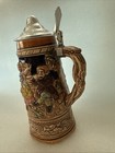 Vintage Musical Beer Stein  Ceramic  Bavarian Village Scene  Music Box Works 9 
