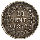 Canada  Newfoundland  1872-h Silver 10 Cents  2 29 Gr   18 Mm  Km-3