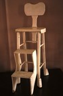 Beautiful Antique Pedestal Step Stool High Back Chair    Folding Step Ladder