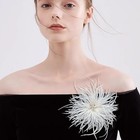 Large Feather Flower Brooch Pin For Women Floral Brooch Lapel Pin Statement A   