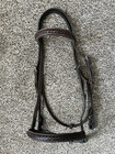 Lovely Cob Classic Brown Braided English Bridle W Reins Browband   Noseband