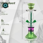 2-hose Small Green Glass Hookah Set Portable Water Shisha Pipe Bong Pliers Poker