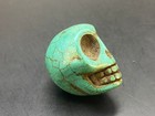 Rare Tibetan Natural Turquoise Stone Carved Skull Amulet Bead Z09