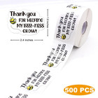 1 5 Inch Bee Thank You Sticker  500 Pcs  White  Paper  Roll  Single Use  Indoor 