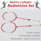 Badminton Racket Set 2 Player Team Sports Recreational Combo Set With Carry Bag