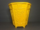 Vtg Mcm Carlisle Mustard Yellow Plastic Floral Lavender Flower Planter Pot Bin