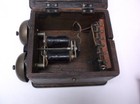Antique Wood Double Brass Bell Telephone Phone Ringer