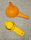 Vtg Tupperware Lot  Funnel  1227-4 Harvest Orange   Yellow Egg Separator 779 Nos