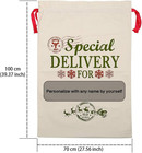 2 Pack Santa Sacks Extra Large Personalized Christmas Canvas Bags With Red Draws