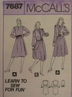 Amazing Vtg 81 Mccalls 7687 Misses Dress In 2 Looks   Vest Pattern 16 38b