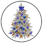 Blue Christmas Tree Envelope Seals Labels Stickers Party Favors