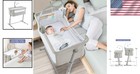 Stylish Bedside Sleeper Crib For Infants - Adjustable   Portable  Easy To Clean