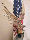 Rare Vintage 1990 Modernist Curtis Jere  Brass Eagle Bird Sculpture   Base W coa