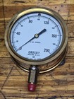 Vintage Industrial Crosby 4-1 2  Aa Brass 200psi Steam Pressure Gauge Nos