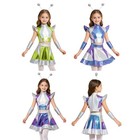 Girls Alien Costume Dress Outerspace Robot Outfits With  hair Hoop For Halloween