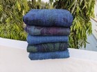 Indian Vintage Natural Indigo Dye Cotton Kantha Quilts Reversible Blanket Throw