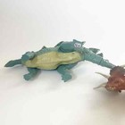 Lot Of 2 Jurassic Park Dinosaurs Stegosaurus And Triceratops Action Attack