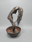 Beautiful Vintage Hand Welded Bronze Statue Woman Bathing Signed