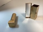 Vintage Lipstick Holder Case  Gold Design With Mirror  Very Rare
