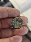 Ancient Bronze Ring Genuine Roman Byzantine Ornamented Collectible Dark Patina