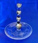 Hawkes Crystal Sterling Silver Rare Cigarette Holder Stand Ashtray Marked  