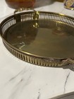 Vintage Brass Serving Tray With Ornate Handles