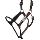 Hybrid Leather Halter Iris Lariat Noseband Hair On Cowhide Adjustable Cheeks