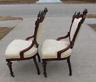 Pair--walnut Victorian Renaissance Side Parlor Chairs