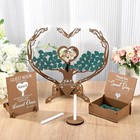 Heart Shaped Rustic Wooden Wedding Guest Book Alt  - With Frame For All Events