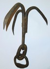  Vintage 3 Prong Meat Hook Early 19th Century Hand Forged       