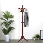6ft Vintage Wooden Coat Rack Stand With 13 Hooks For Hat Clothes Purse Handbags