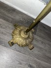 Vintage Solid  Brass Sheet Music Stand Ornate Adjustable Harp Shape Footed