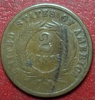 1864  Two Cent Piece  Free Shipping
