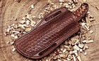 Usa Hand Engraved Pancake Sheath Fixed Blade Knife Leather Sheath Pouch Holster