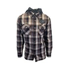 Harley-davidson Men s Black   Ghost Gray Plaid Shirt Metal Bound Hooded  s88 