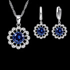 New Fashion Wedding Jewelry Set Women Top Quality 925 Sterling Silver Color Crys