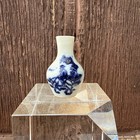 Lot Of 4 Vintage Chinese Snuff Bottles Carved Crystal  Porcelain  Resin 