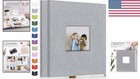 Customizable Linen Photo Scrapbook - 40 Pages With Display Window For Memories